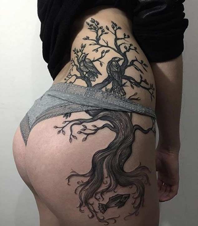  tree tattoos thigh