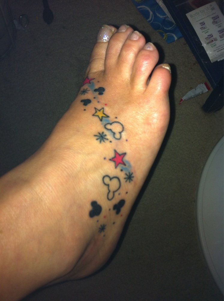 disney tattoos foot