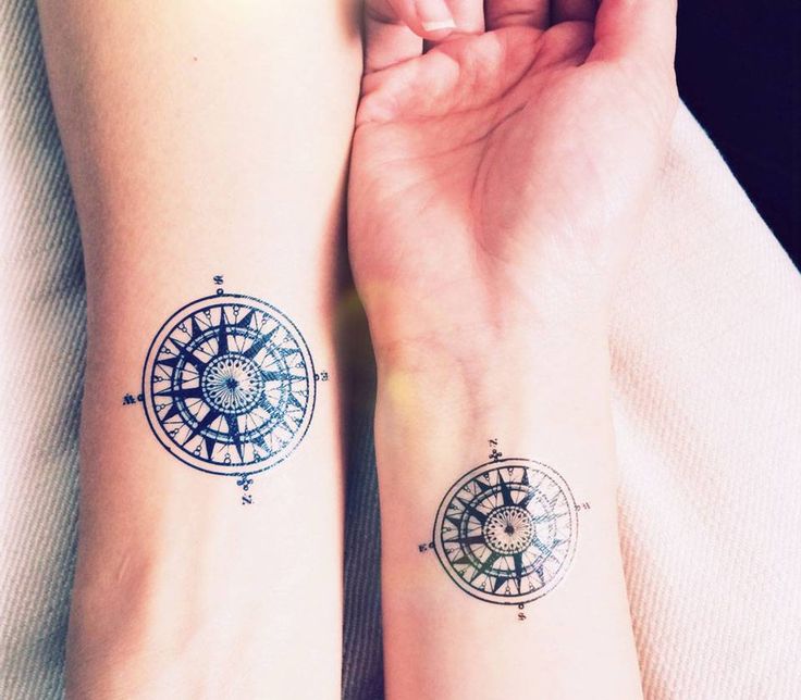matching compass tattoos