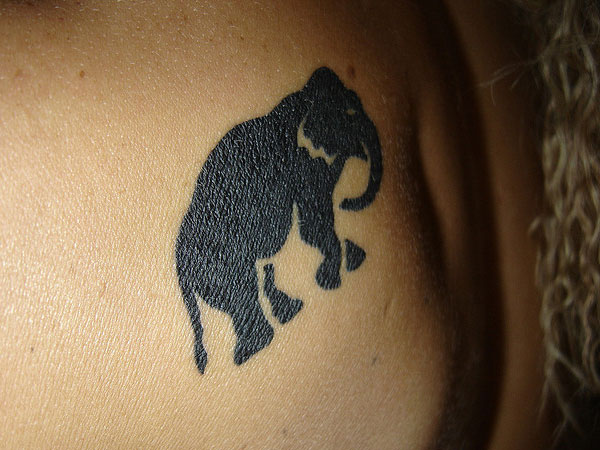  black elephant tattoo