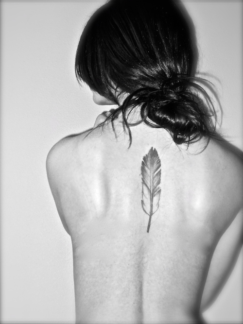  feather back tattoos