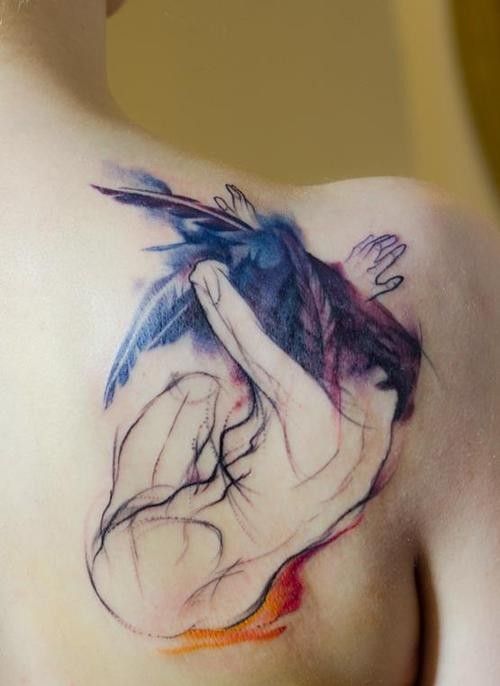  watercolor tattoos angel