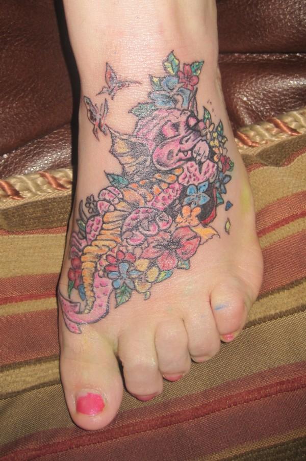  dragon tattoo foot