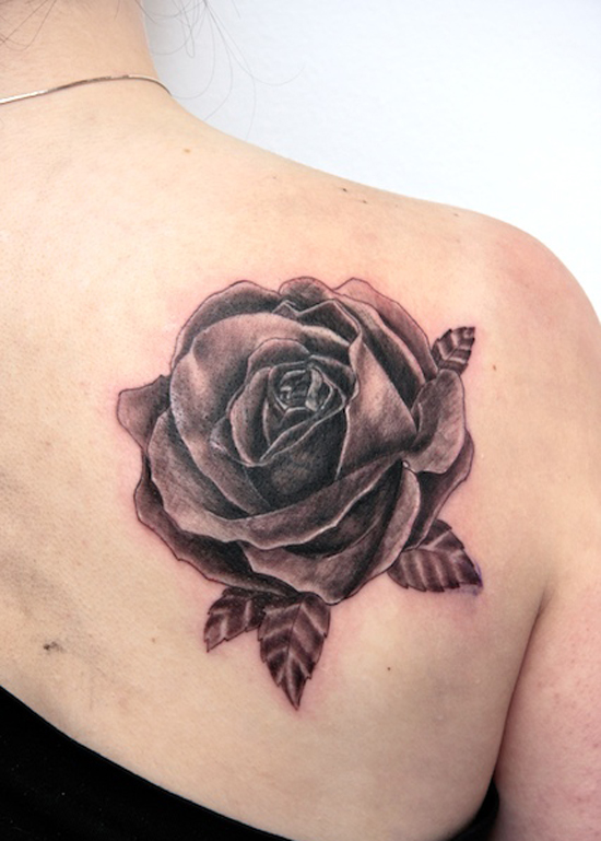  shaded rose tattoo