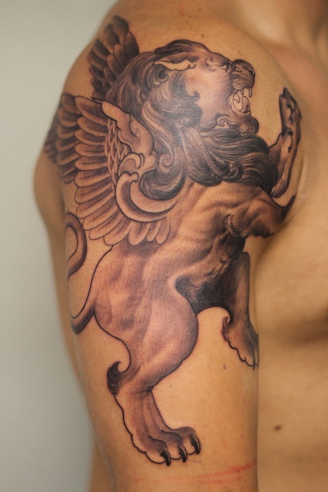  winged lion tattoo