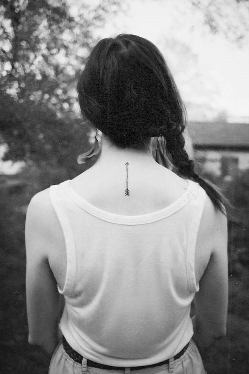 arrow tattoo neck