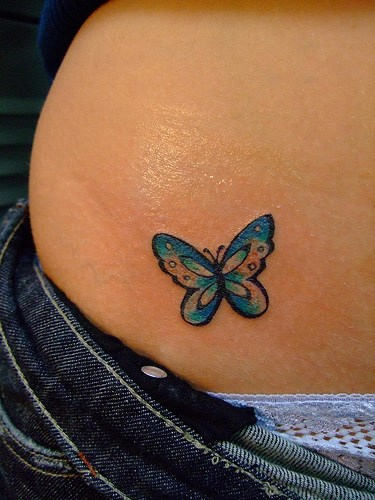 butterfly tattoos on hip