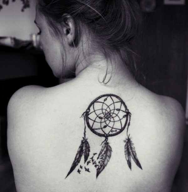 dream catcher neck tattoos