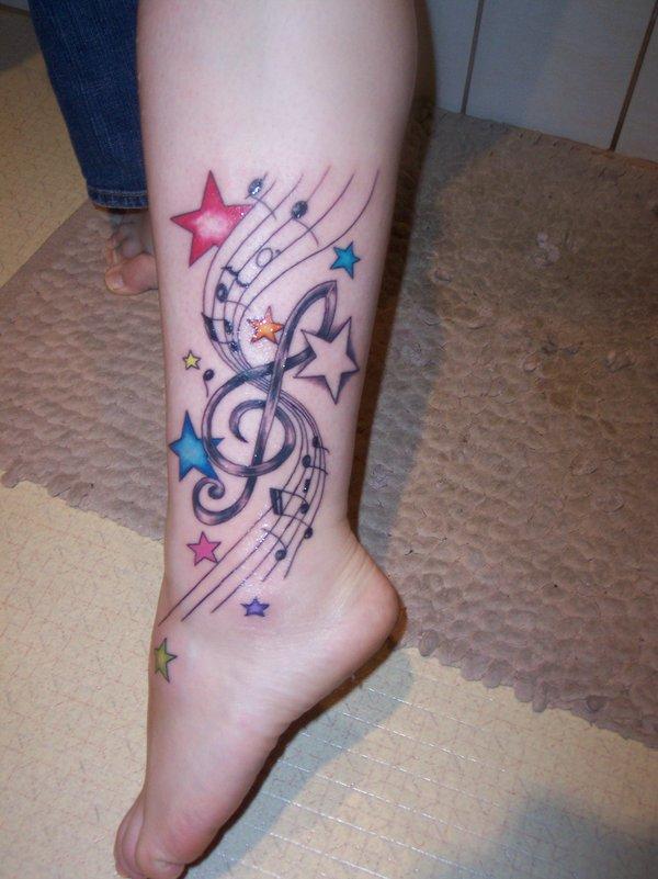  colorful music tattoos