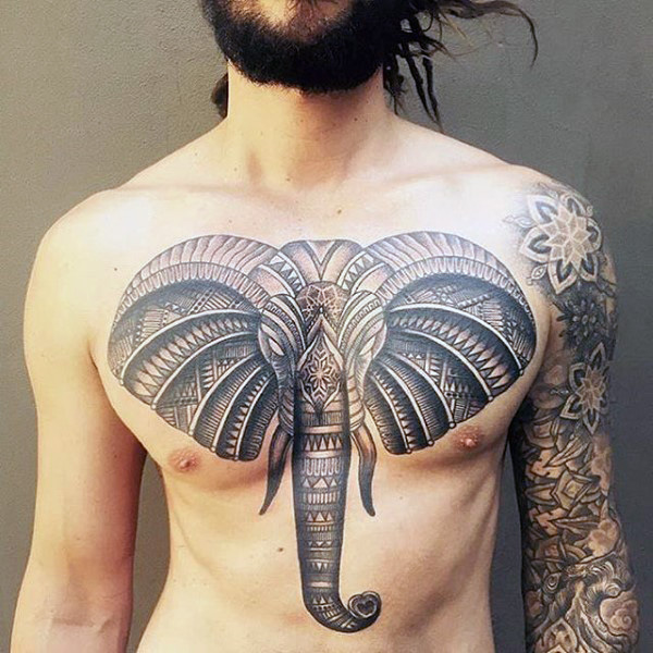  elephant chest tattoos