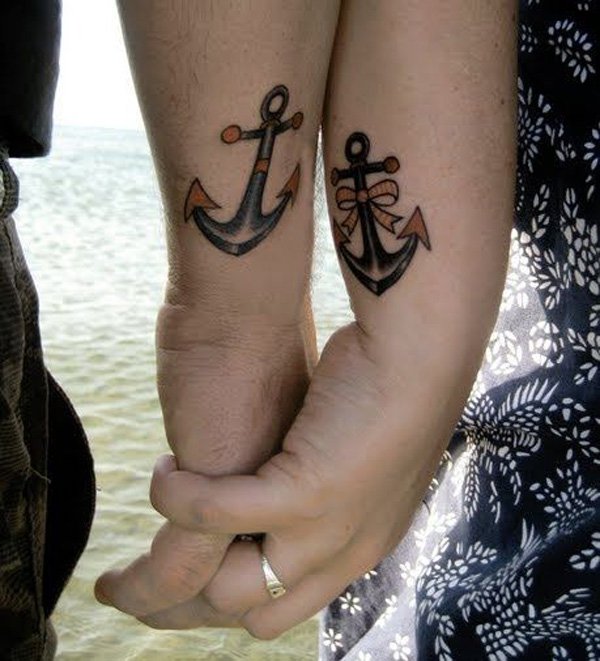 matching anchor tattoos