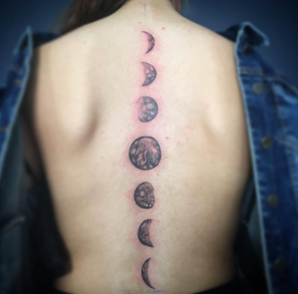  moon tattoo spine