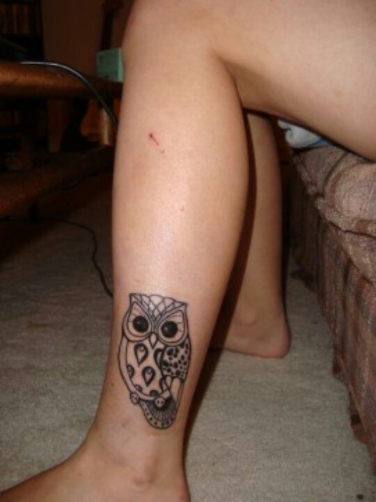  owl tattoo ankle