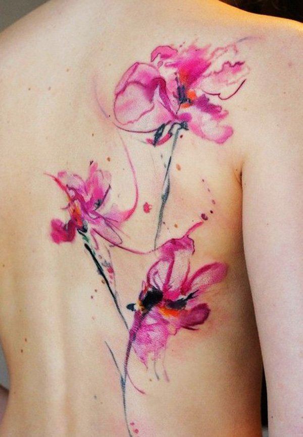 watercolor flower tattoos