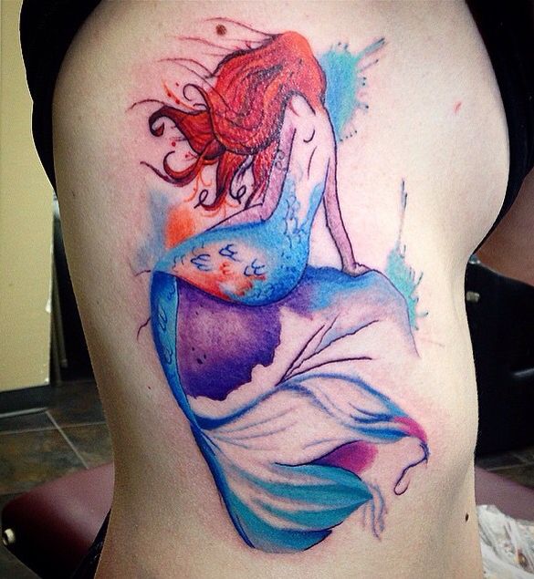  watercolor mermaid tattoos