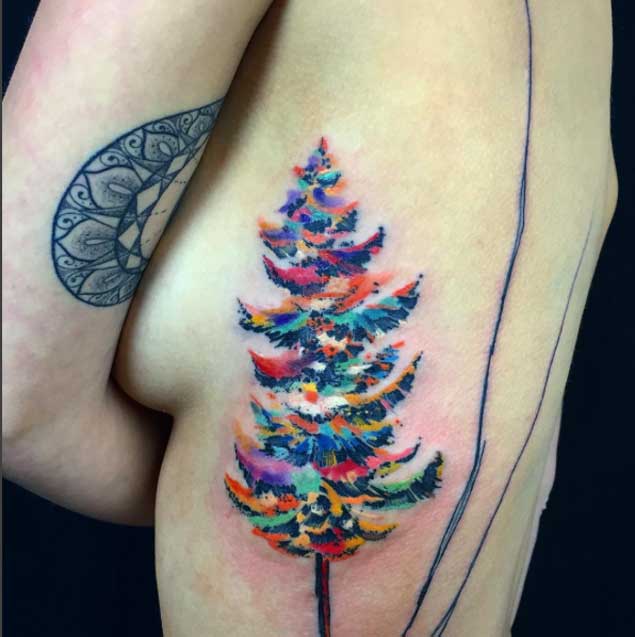  watercolor tree tattoos