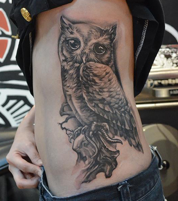  owl tattoo side