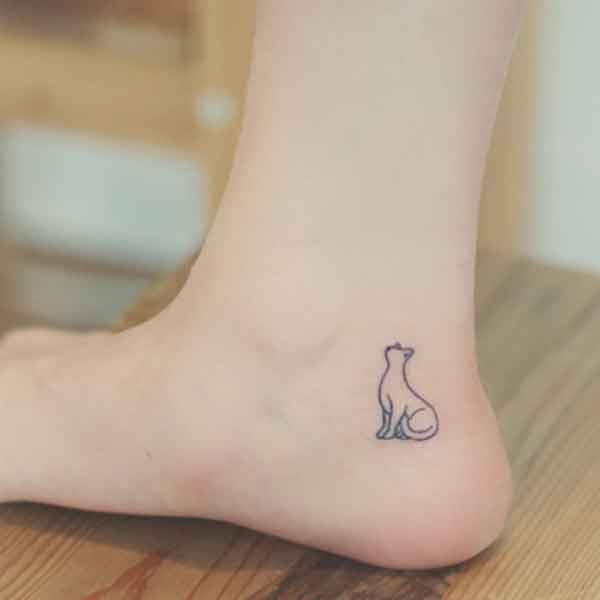 ankle tattoos cat