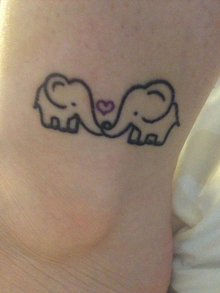  elephant tattoo heart