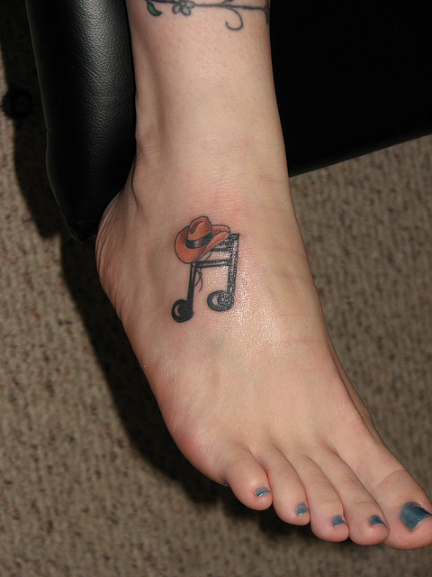  music tattoos foot