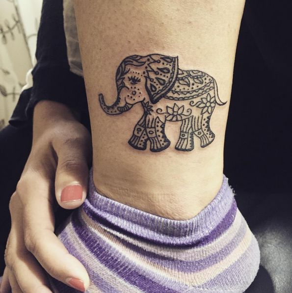 girly elephant tattoo