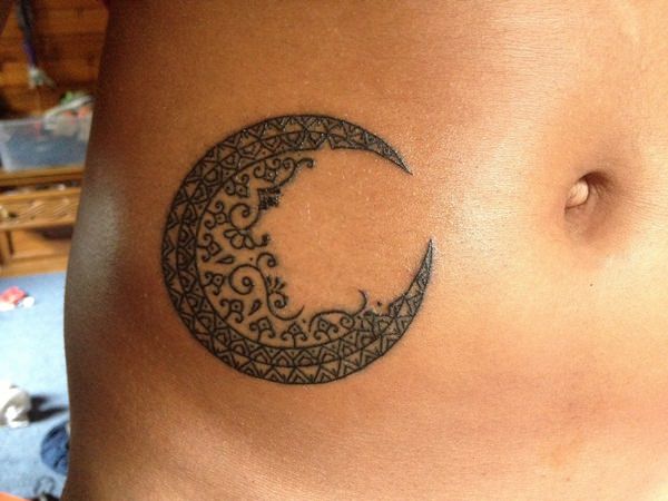 lace moon tattoo