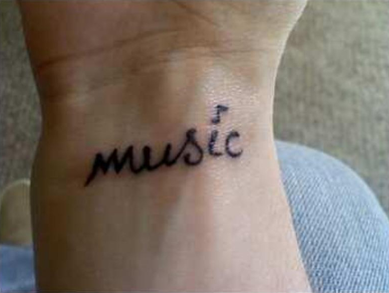 music tattoos words