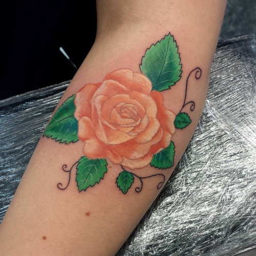 peach rose tattoo