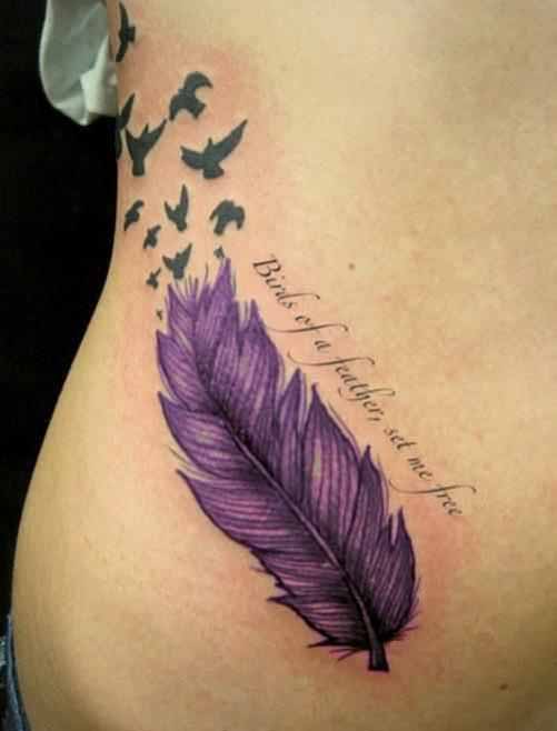  purple feather tattoo