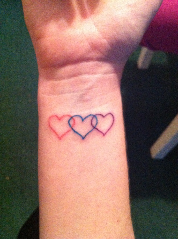  three heart tattoos