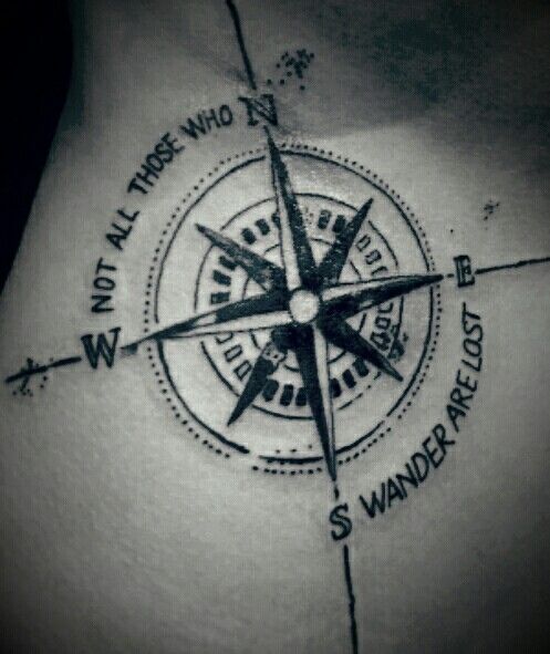  compass tattoo hip