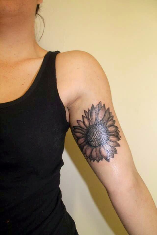  sunflower tattoo bicep