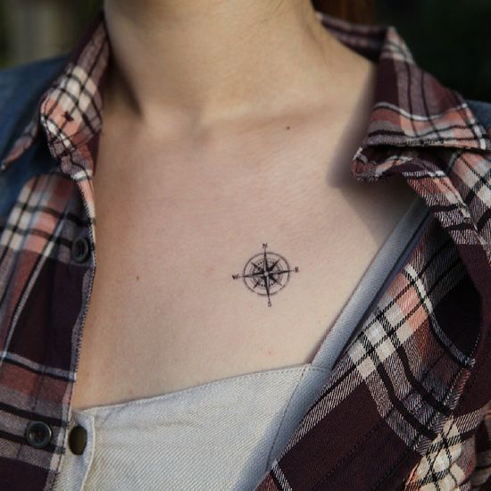  dainty compass tattoo