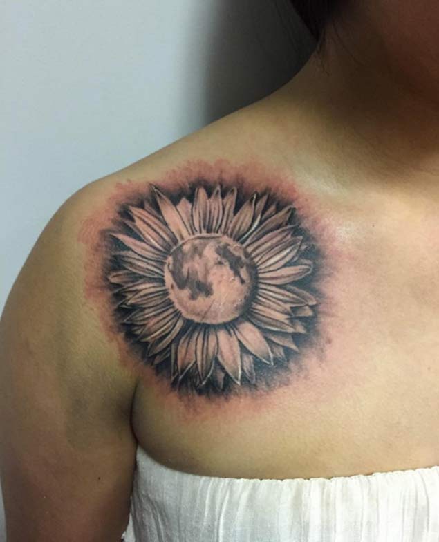  sunflower moon tattoo