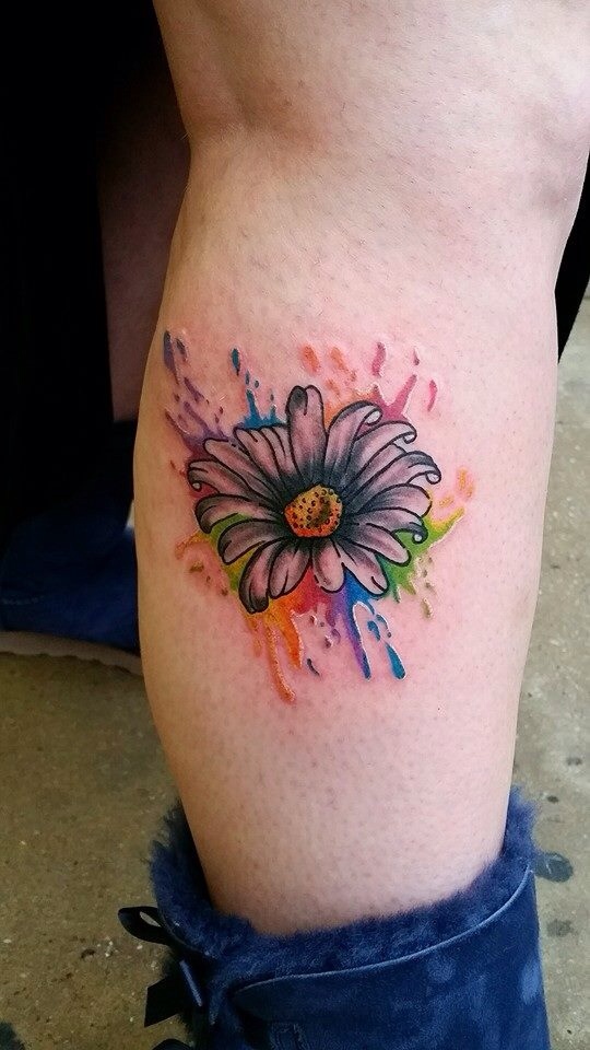  watercolor tattoos daisy