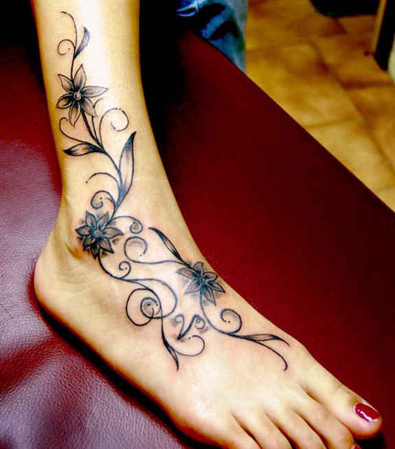  flower ankle tattoos