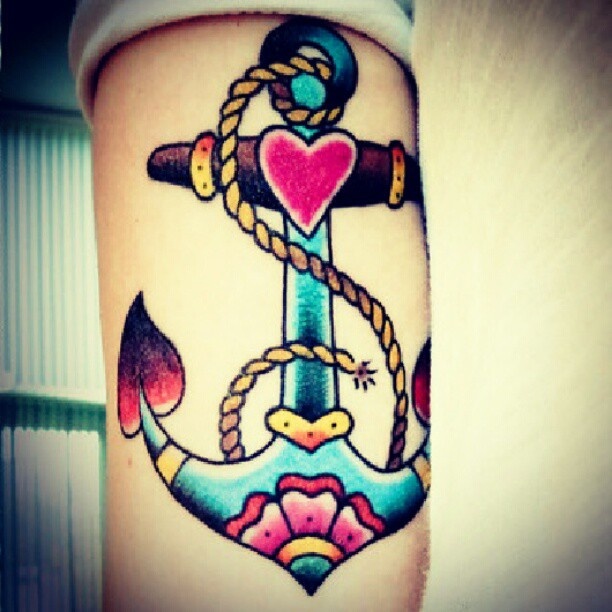  old school anchor tattoos