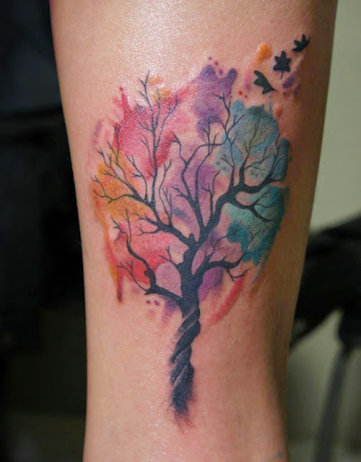 watercolor tattoos tree