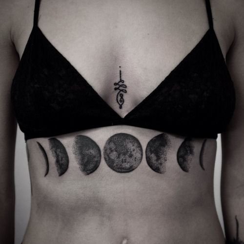  moon sternum tattoo