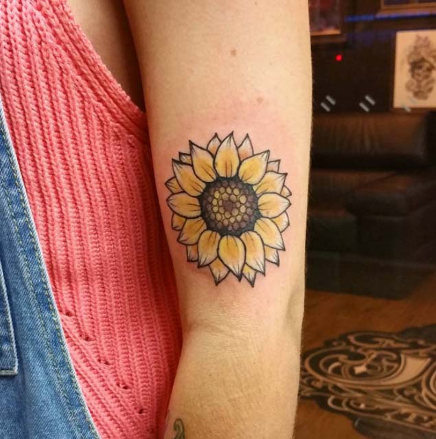  traditional sunflower tattoo
