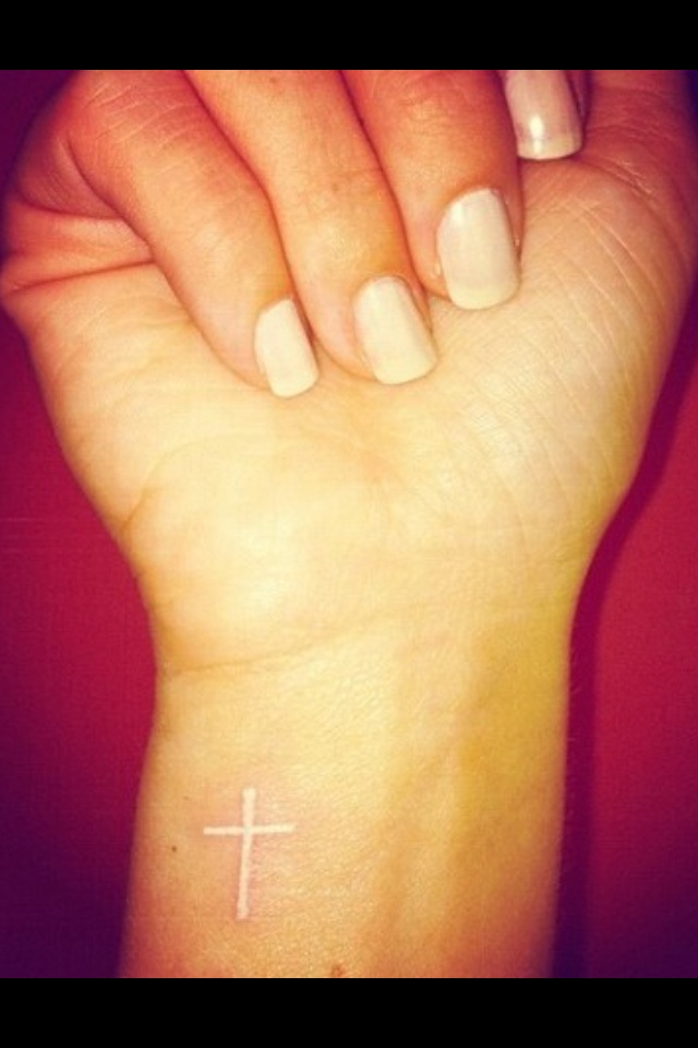 white tattoo cross